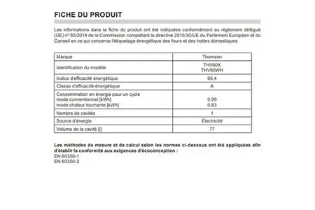 Thomson THV60WH cuisinière vitrocéramique